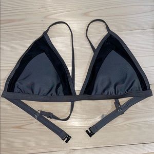 NWOT Grey & Black Bikini top